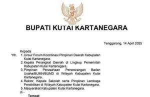 Jelang PSU Pilkada Kukar, Bupati Edi Damansyah Keluarkan Surat Edaran