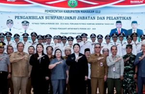 Fokus Akselerasi Pembangunan Desa, Bupati Angela Lantik 27 Petinggi Kampung se-Mahulu